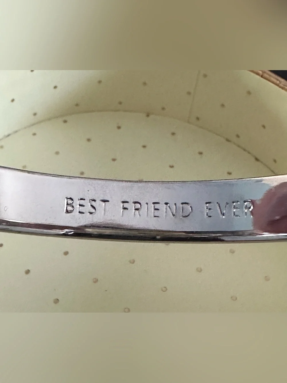 NWT kate spade Silver Engraved Best Friend/Bridesmaid Bangle - Picture 9 of 13